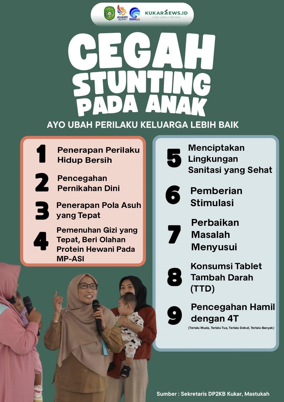 9 Langkah Perubahan Perilaku Menuju Pencegahan Stunting Pada Keluarga - Infografis