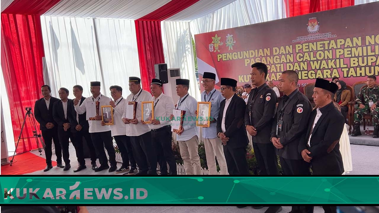 KPU Kukar Tetapkan Nomor Urut Bagi Tiga Paslon Pada PIlkada Kukar 2024