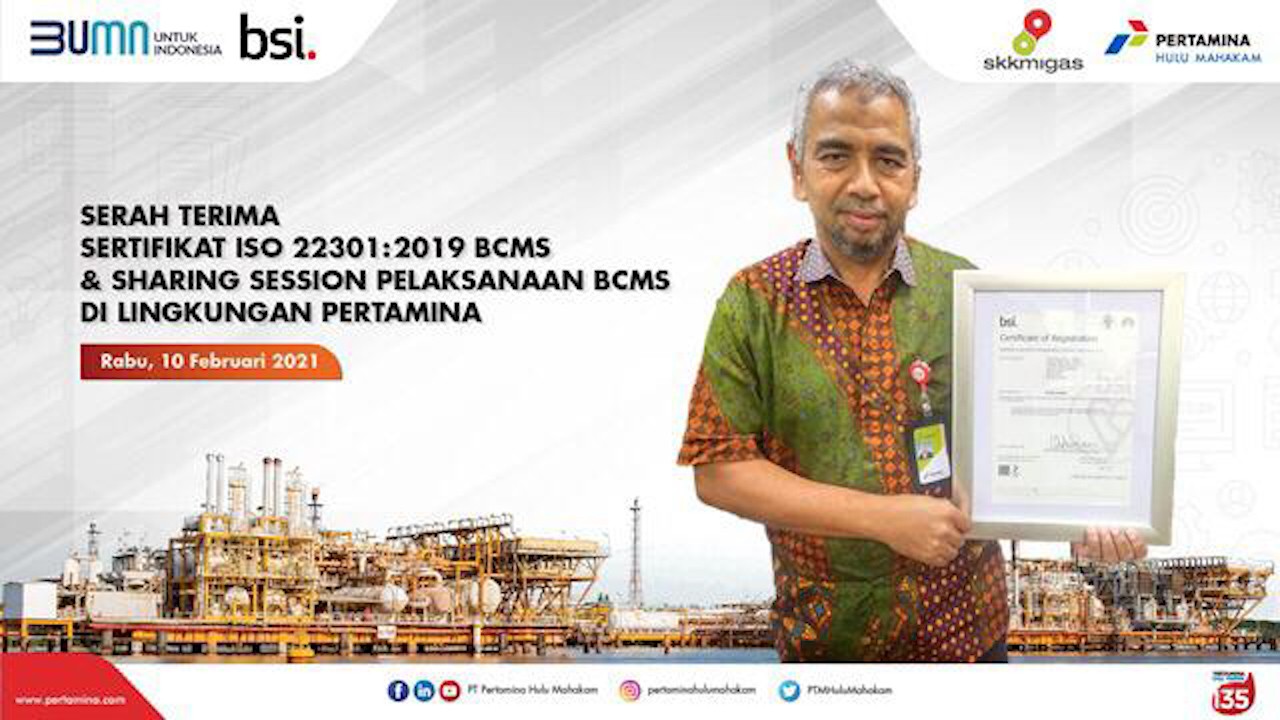 PHM Terima Sertifikat ISO 22301:2019