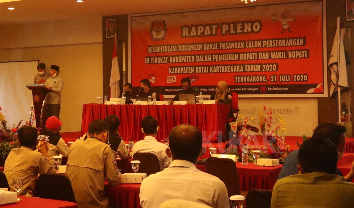 KPU Kukar Gelar Rapat Pleno Rekapitulasi Dukungan Bapaslon Perseorangan